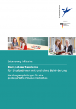 Das Bild zeigt das Cover der Handlungsempfehlung des Projekts "Lebensweg Inklusive"