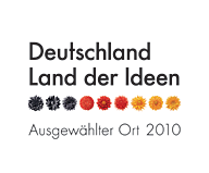 Deutschland Land der Ideen - ausgewählter Ort 2010. Das Bild zeigt das Logo von Deutschland Land der Ideen.